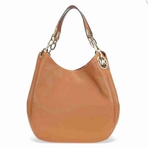 Michael Kors Fulton Leather Shoulder Bag - Acorn